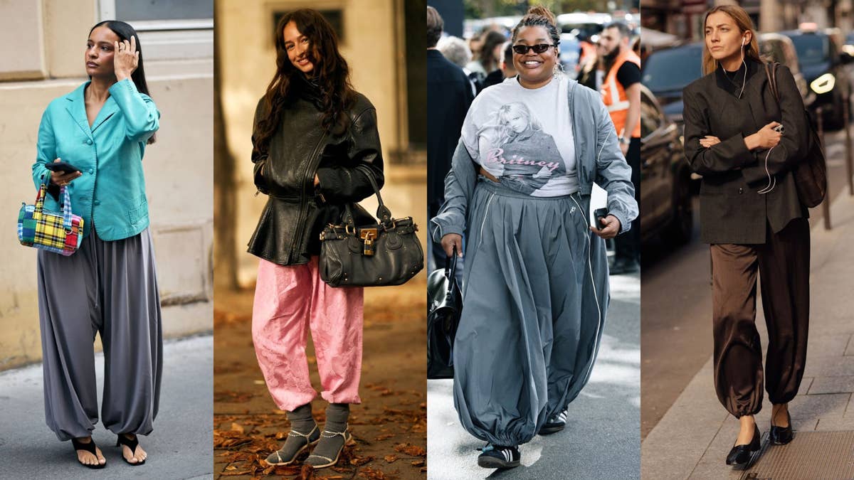 Balloon Pants Are Paris Fashion Week's Biggest Street Style Trend — Literally